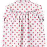 Piupiuchick | Short dress light blue denim w/ red dots