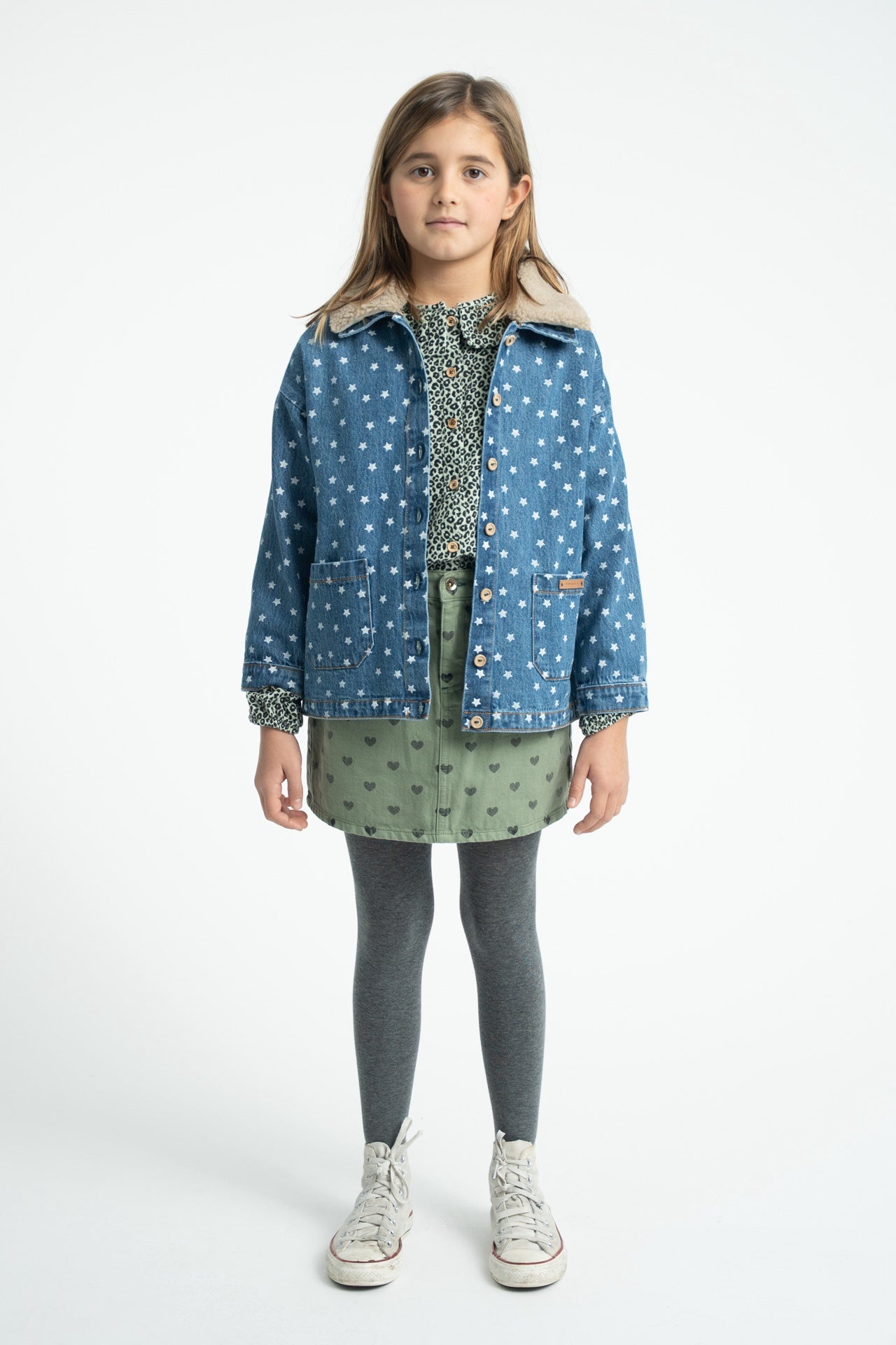 Piupiuchick | Short skirt olive green w/ black hearts