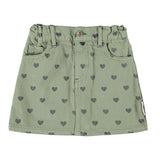 Piupiuchick | Short skirt olive green w/ black hearts