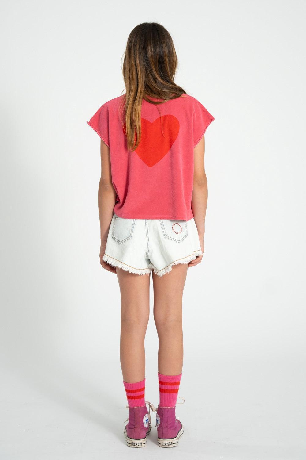 Piupiuchick | Shorts w/ fringes washed light denim