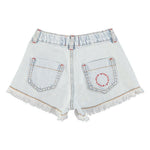 Piupiuchick | Shorts w/ fringes washed light denim