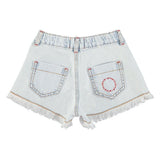 Piupiuchick | Shorts w/ fringes washed light denim