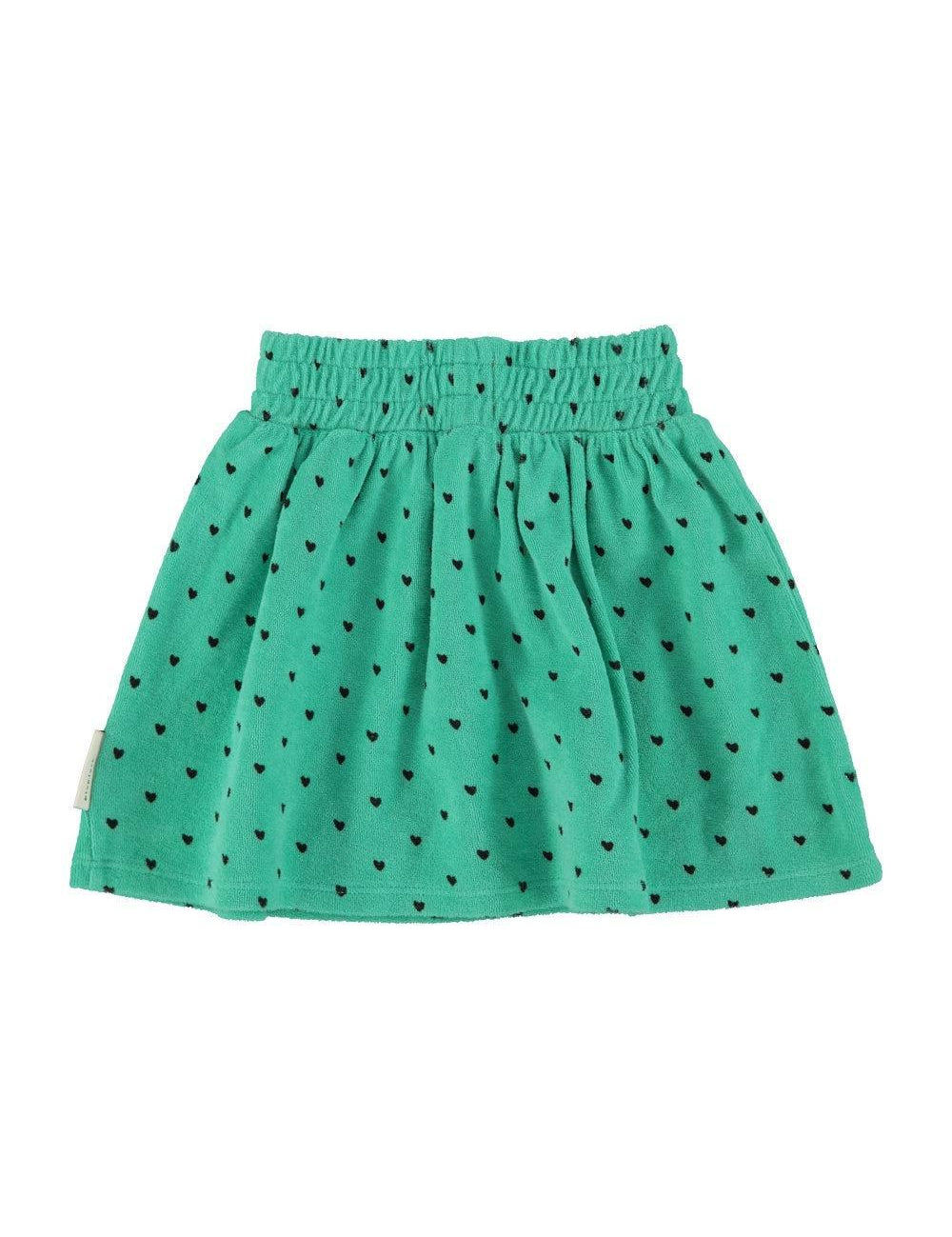 Piupiuchick Skirt green w/ black hearts