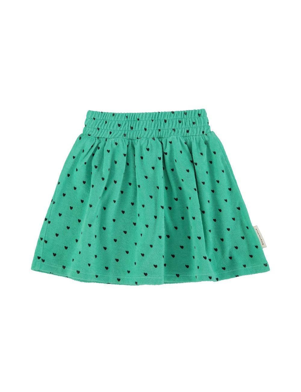 Piupiuchick Skirt green w/ black hearts