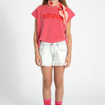 Piupiuchick Sleeveless Top w/ Amour print