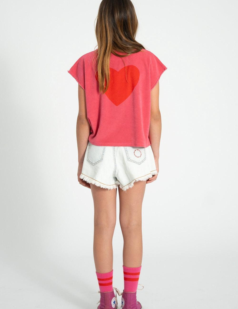 Piupiuchick Sleeveless Top w/ Amour print
