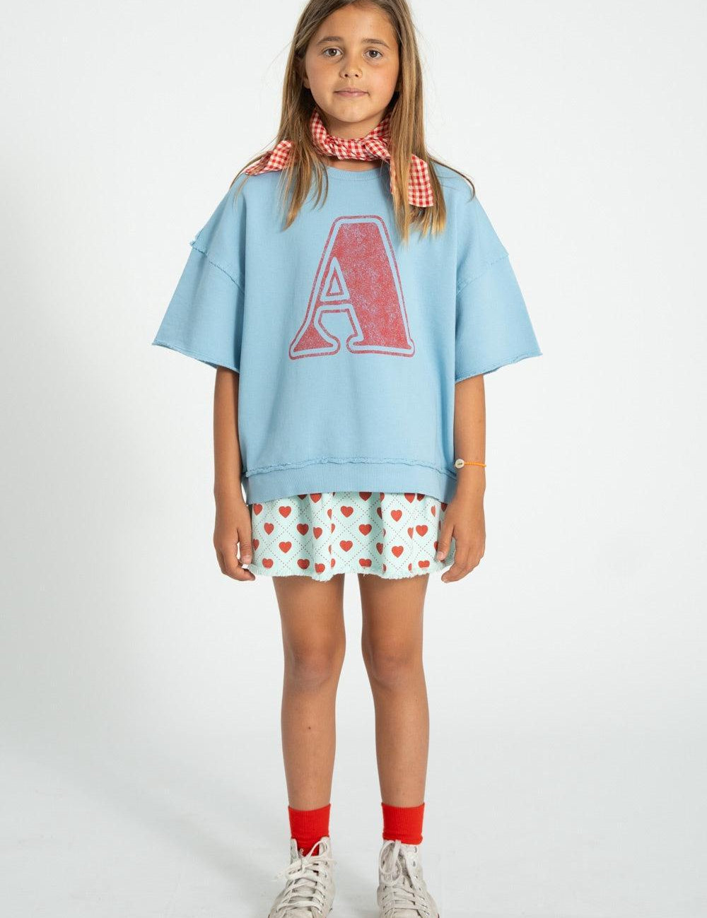 Piupiuchick Sweatshirt SS blue w/ A print