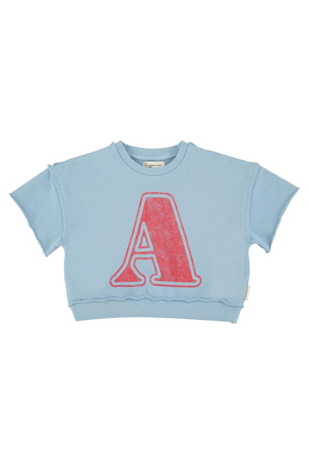 Piupiuchick Sweatshirt SS blue w/ A print