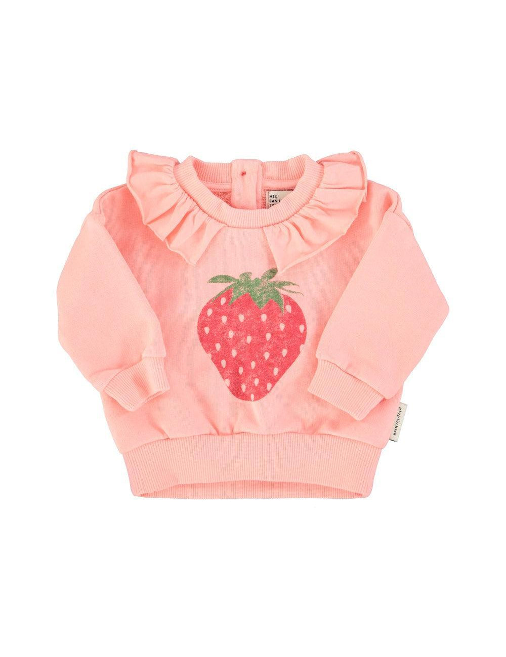 Piupiuchick Sweatshirt collar w/ strawberry