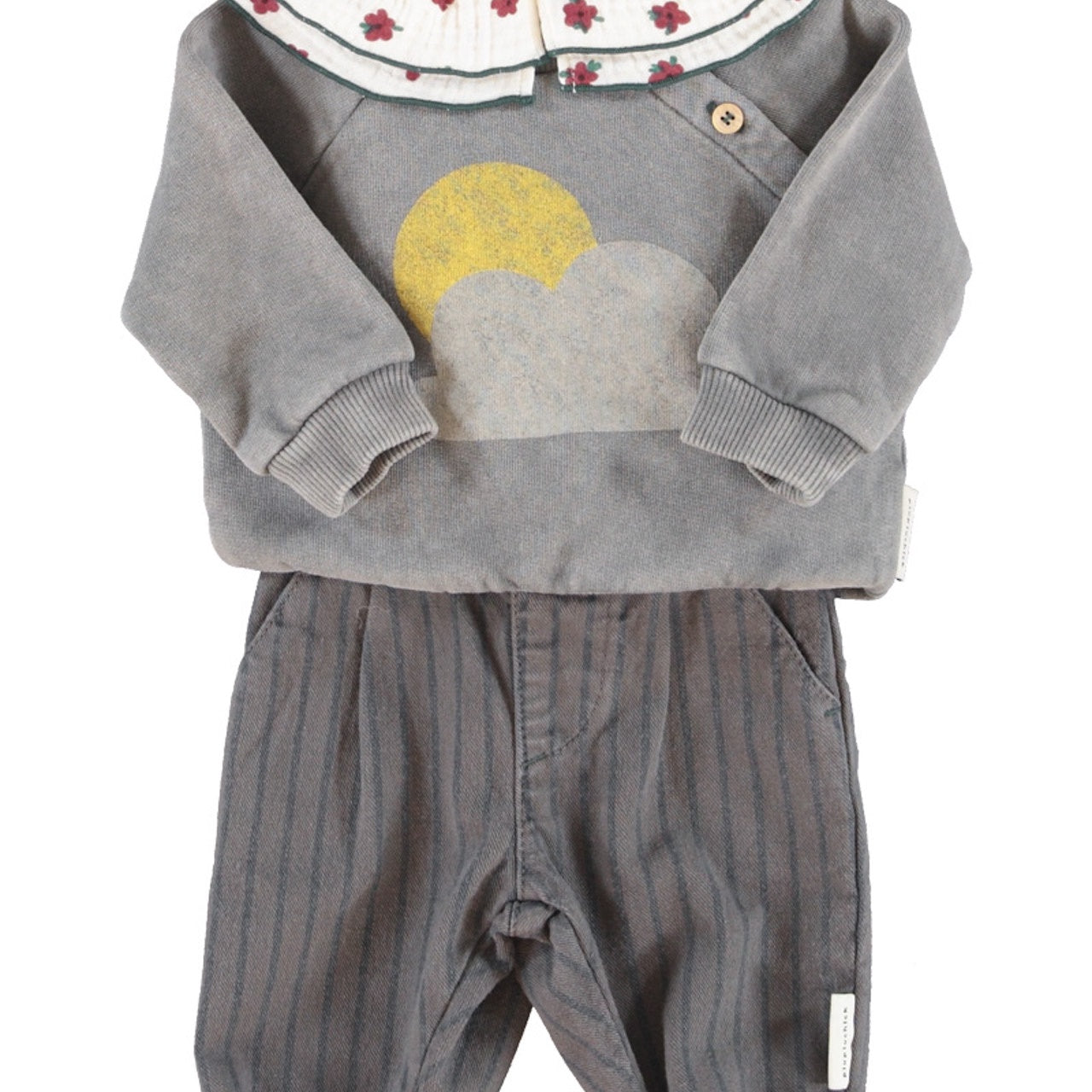 Piupiuchick | Sweatshirt grey w/ sun & cloud print
