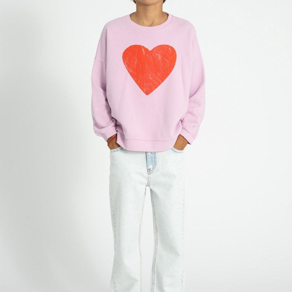 Piupiuchick Sweatshirt lilac w/ red heart
