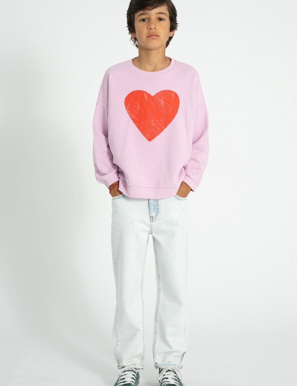 Piupiuchick Sweatshirt lilac w/ red heart