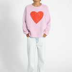 Piupiuchick Sweatshirt lilac w/ red heart