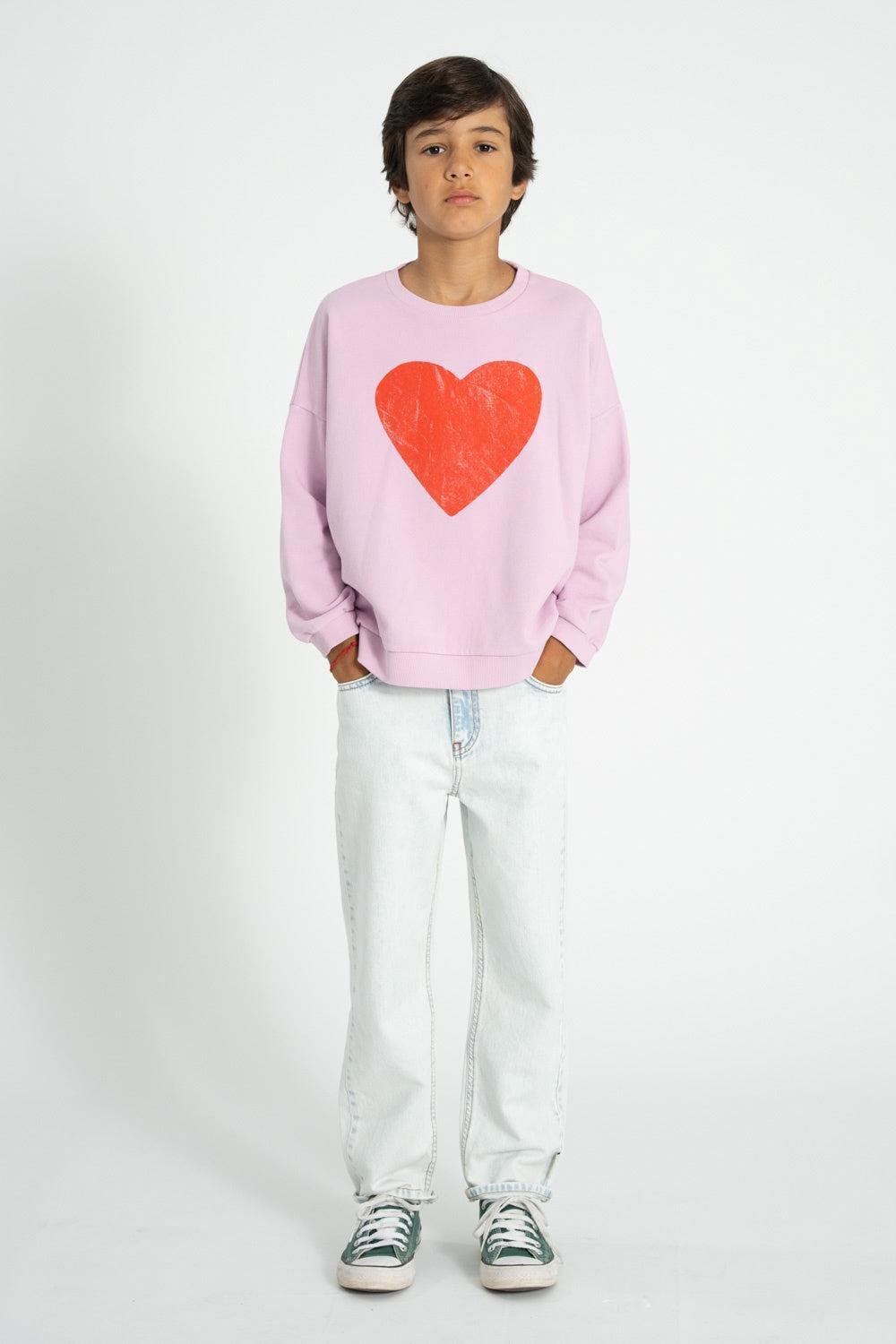 Piupiuchick Sweatshirt lilac w/ red heart
