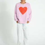 Piupiuchick Sweatshirt lilac w/ red heart