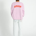 Piupiuchick Sweatshirt lilac w/ red heart