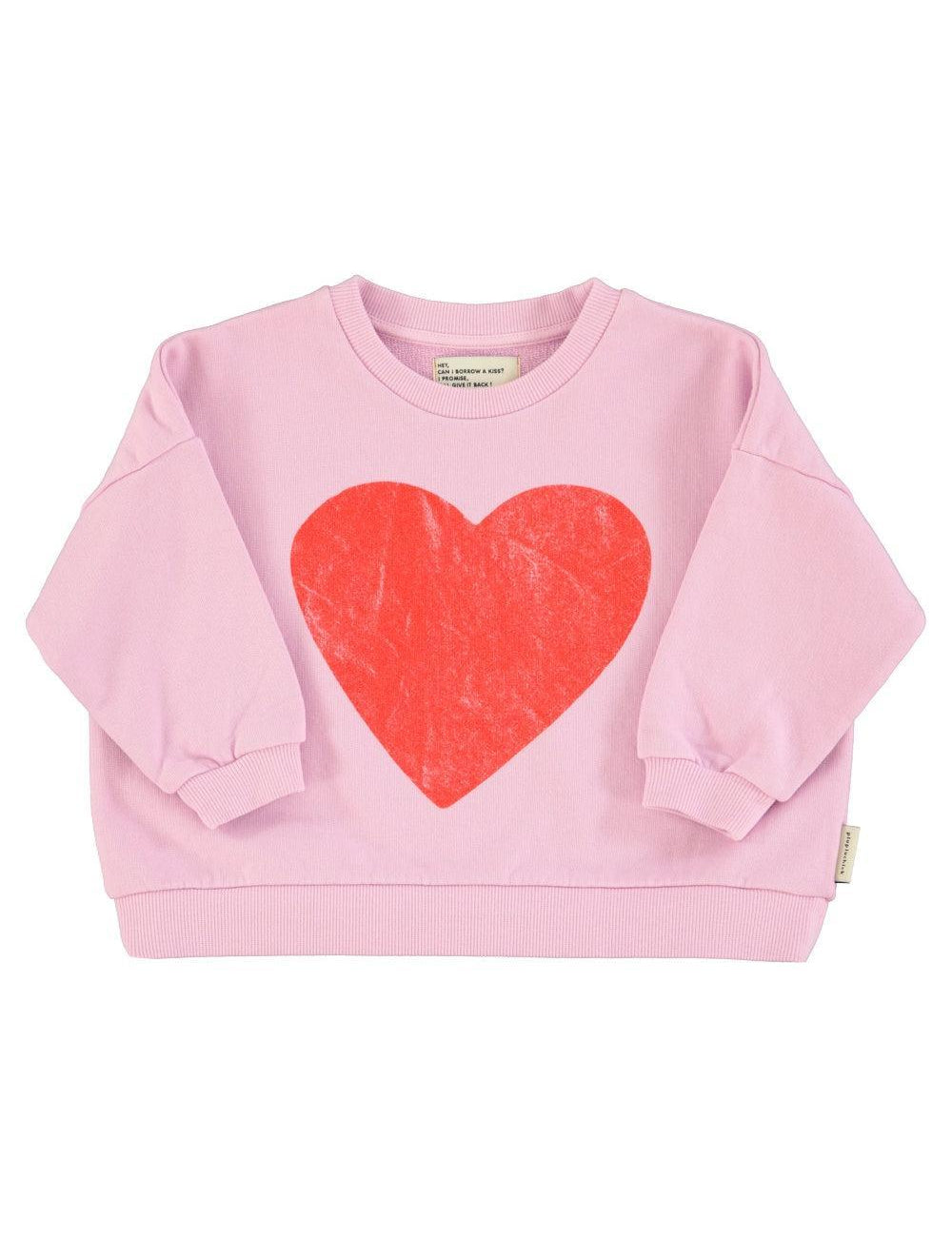 Piupiuchick Sweatshirt lilac w/ red heart