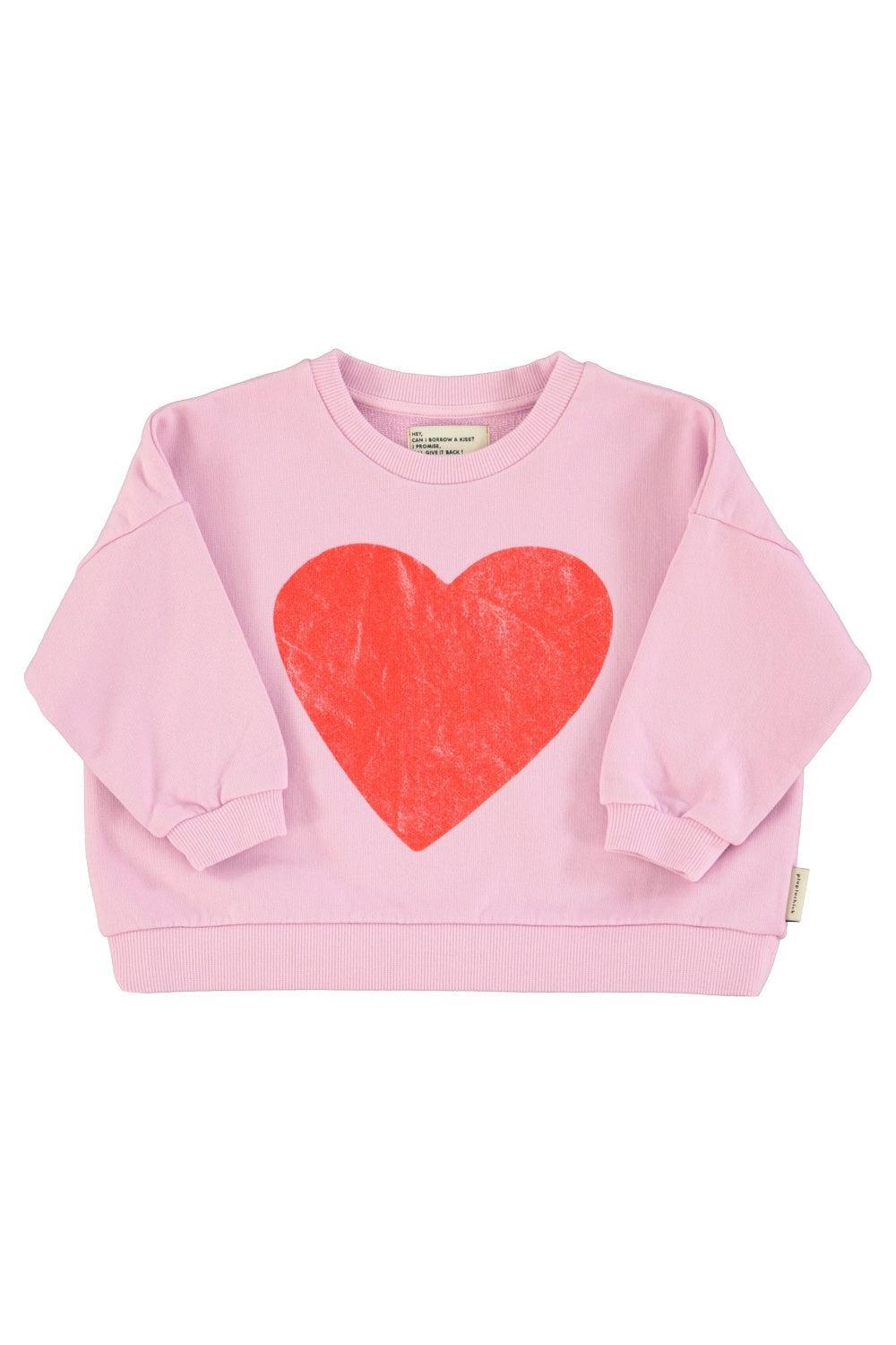 Piupiuchick Sweatshirt lilac w/ red heart