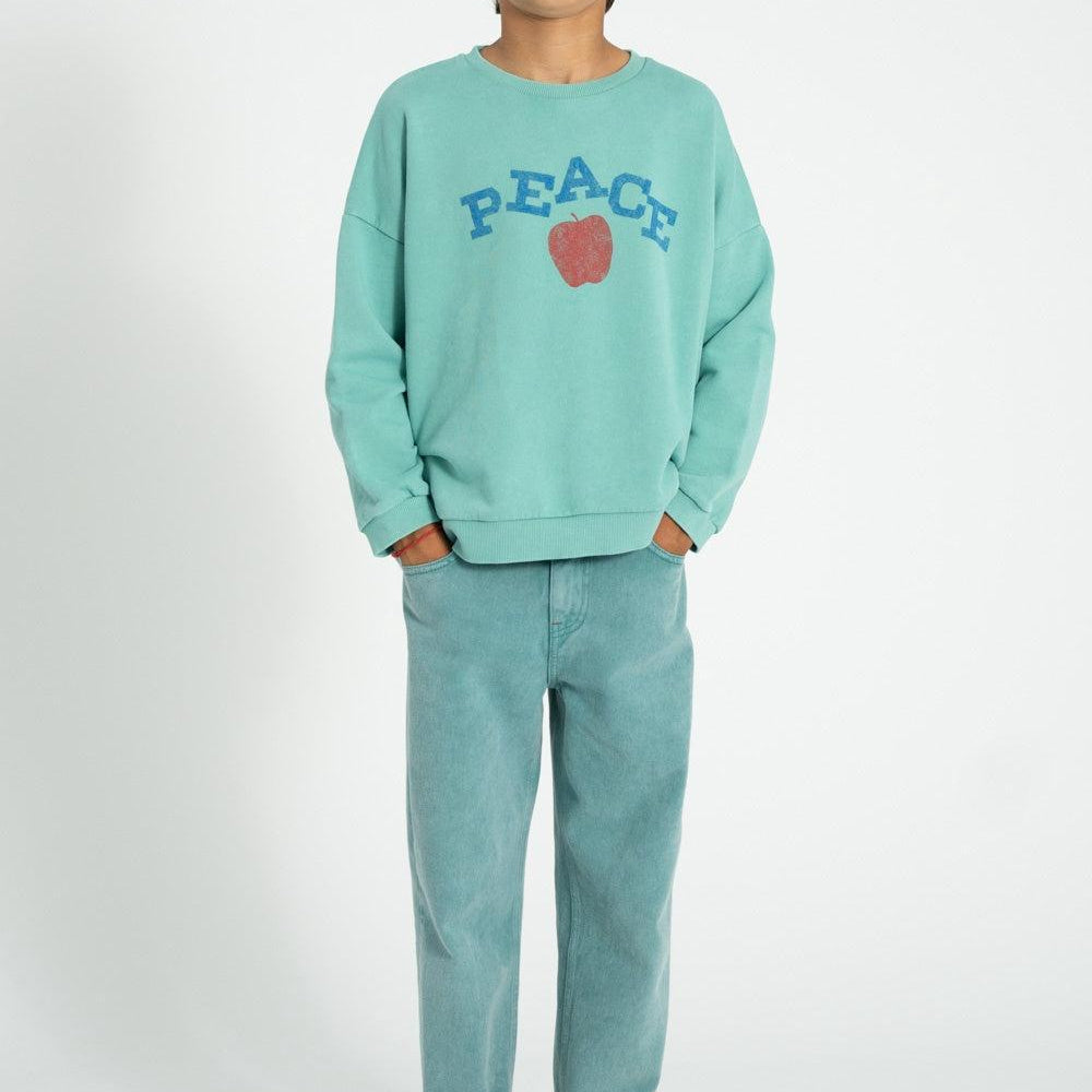 Piupiuchick Sweatshirt turquoise w/ peace