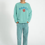 Piupiuchick Sweatshirt turquoise w/ peace