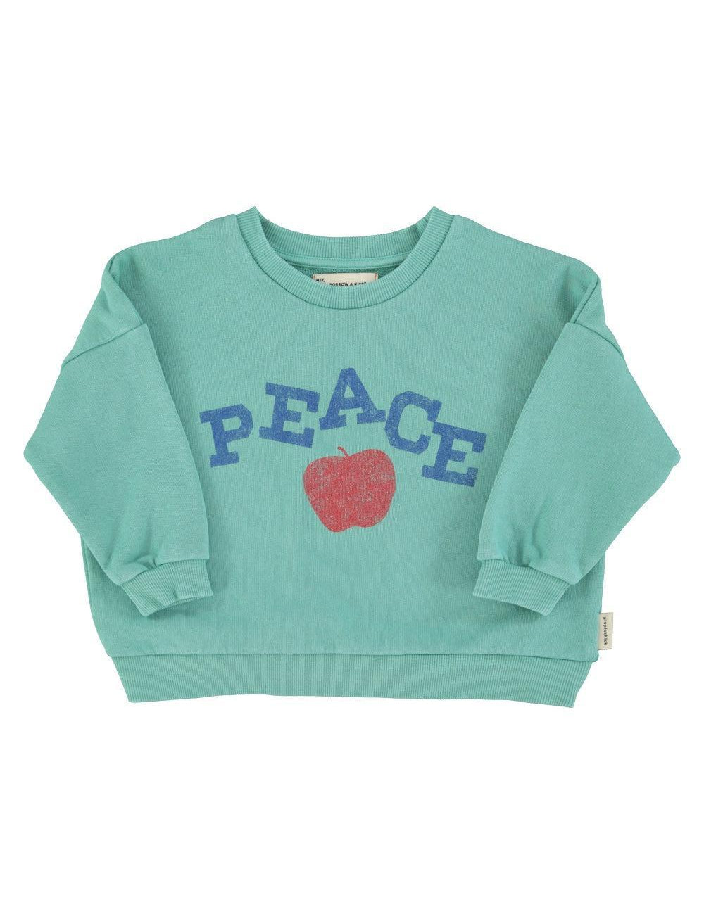 Piupiuchick Sweatshirt turquoise w/ peace