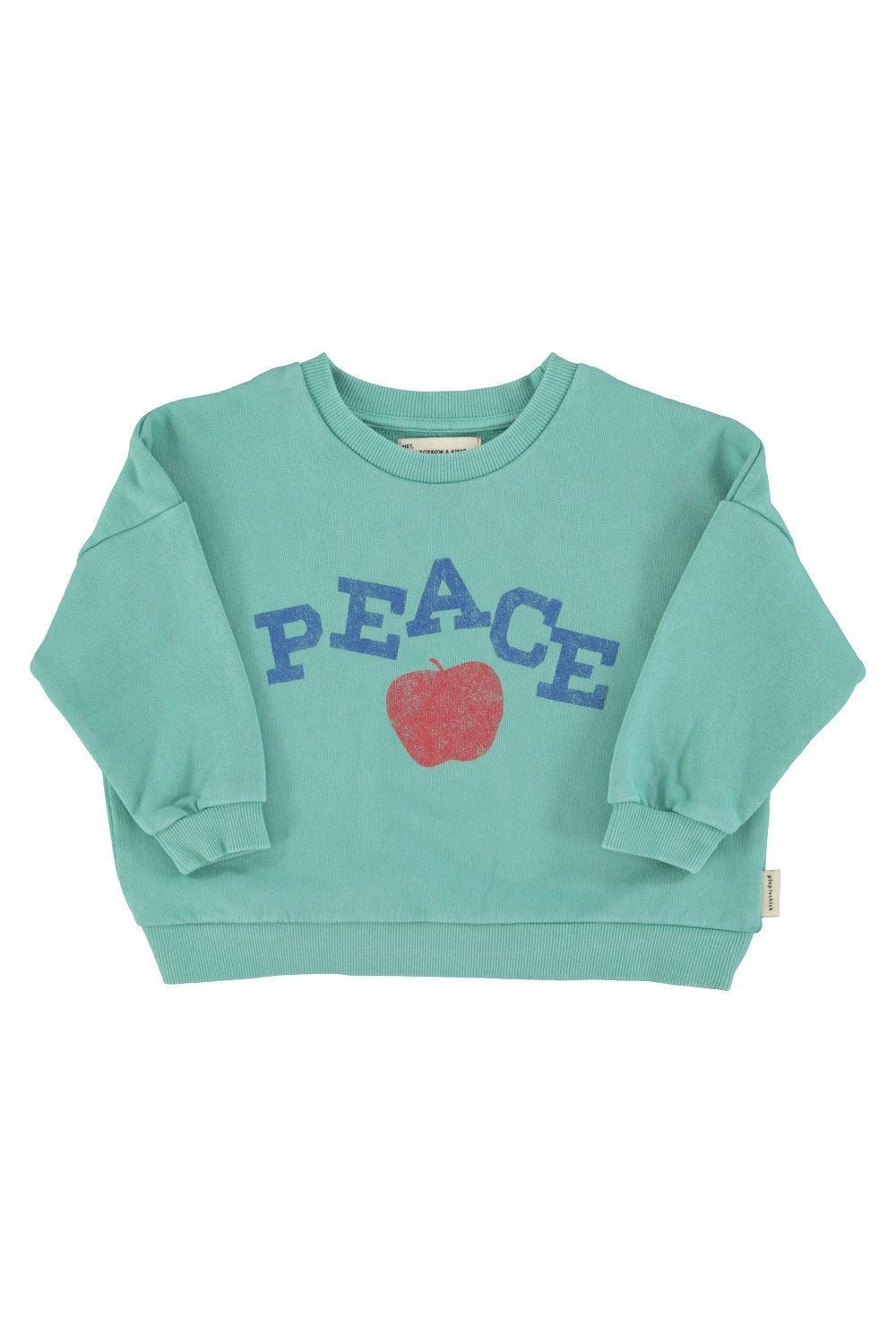 Piupiuchick Sweatshirt turquoise w/ peace