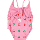 Piupiuchick Swimsuit pink w/ cherries