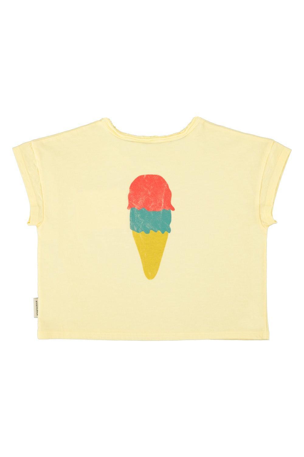 Piupiuchick T-shirt Light Yellow w/ Beach bar