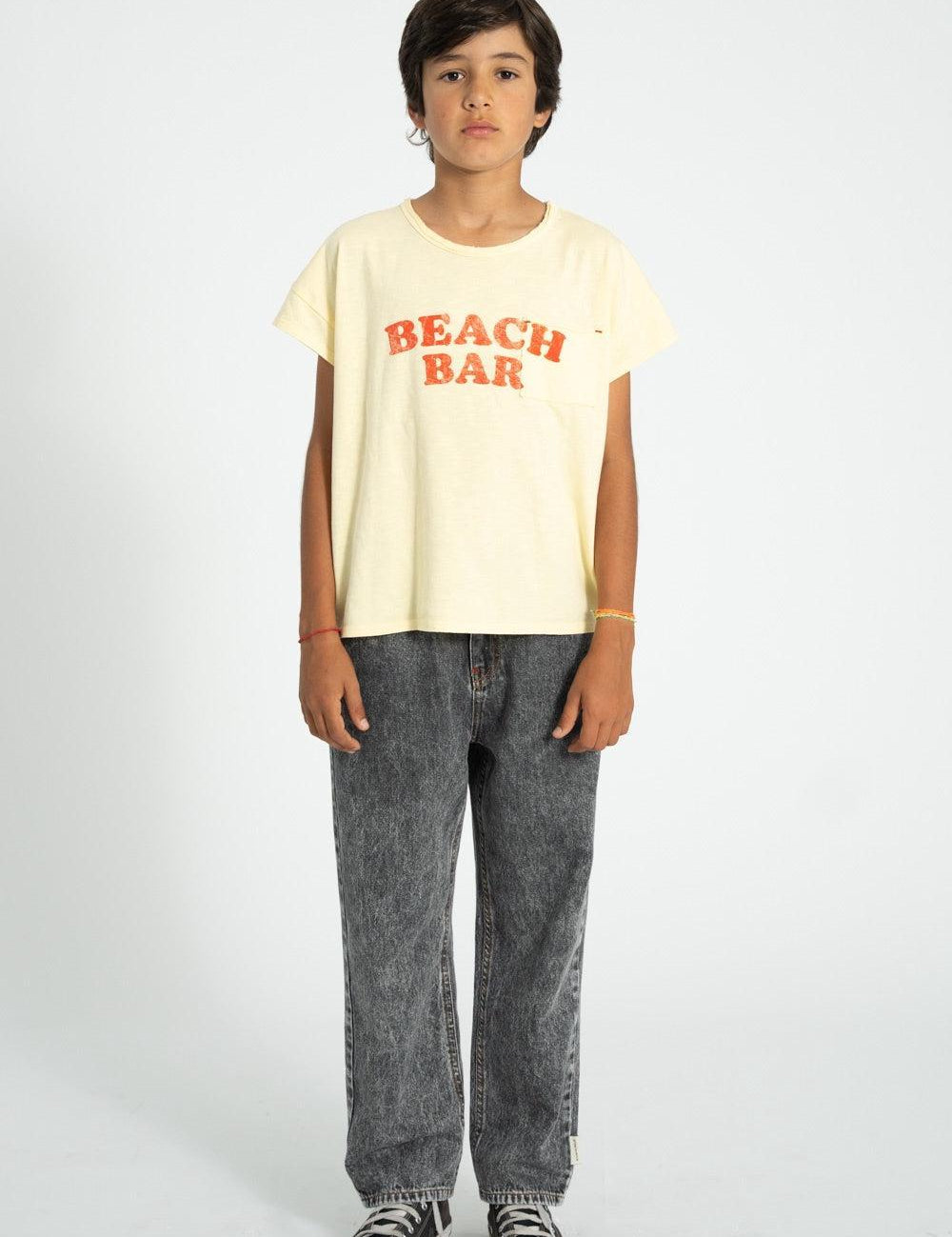 Piupiuchick T-shirt Light Yellow w/ Beach bar