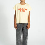 Piupiuchick T-shirt Light Yellow w/ Beach bar