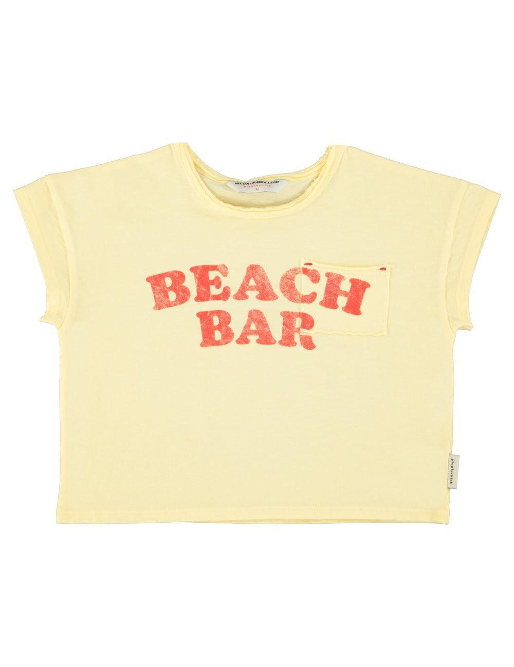 Piupiuchick T-shirt Light Yellow w/ Beach bar