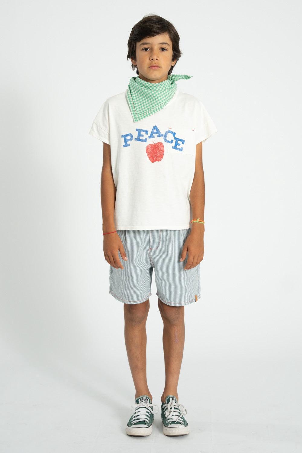 Piupiuchick T-shirt ecru w/ peace