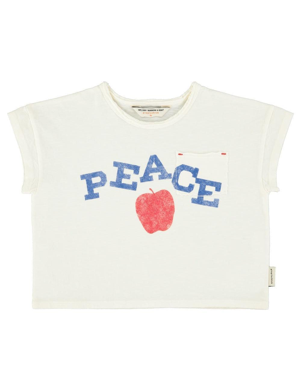 Piupiuchick T-shirt ecru w/ peace