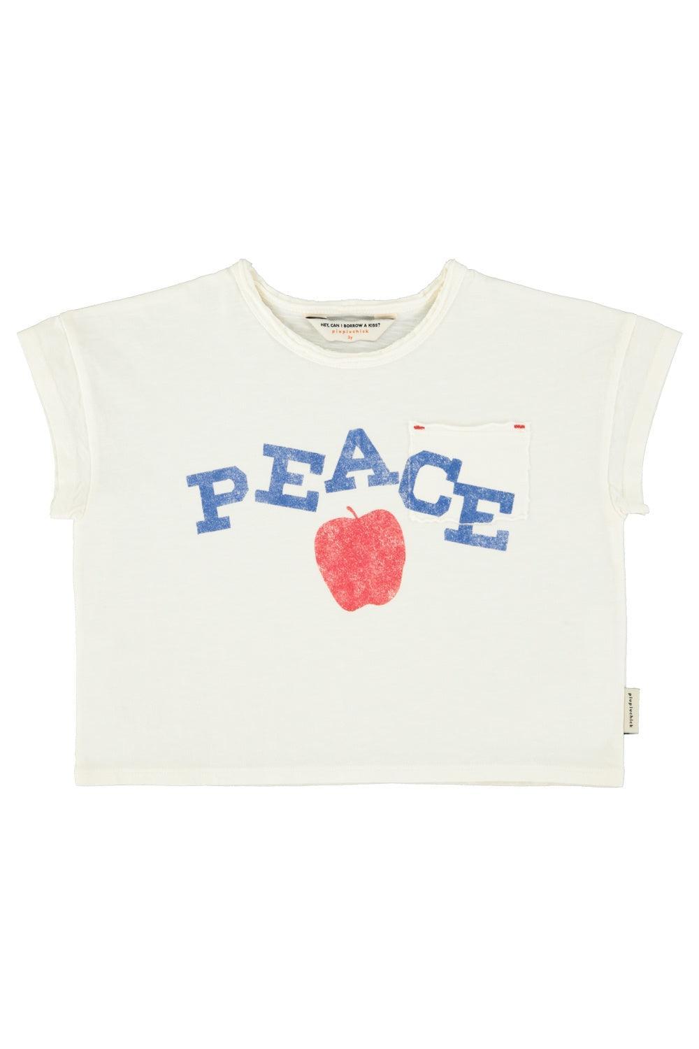Piupiuchick T-shirt ecru w/ peace