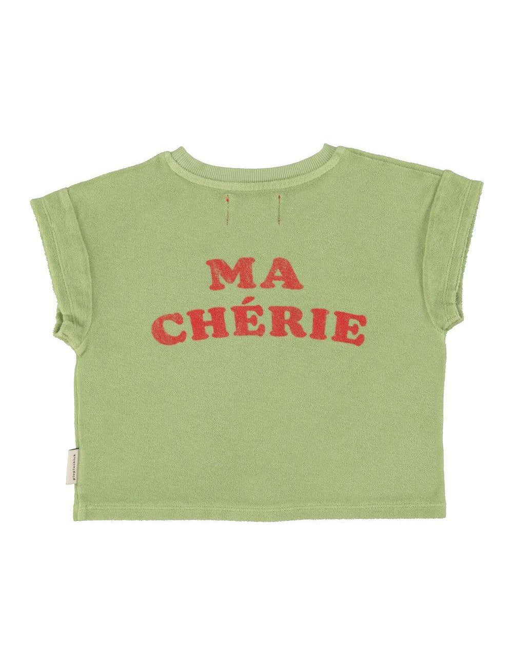 Piupiuchick T-shirt light olive w/ cherry