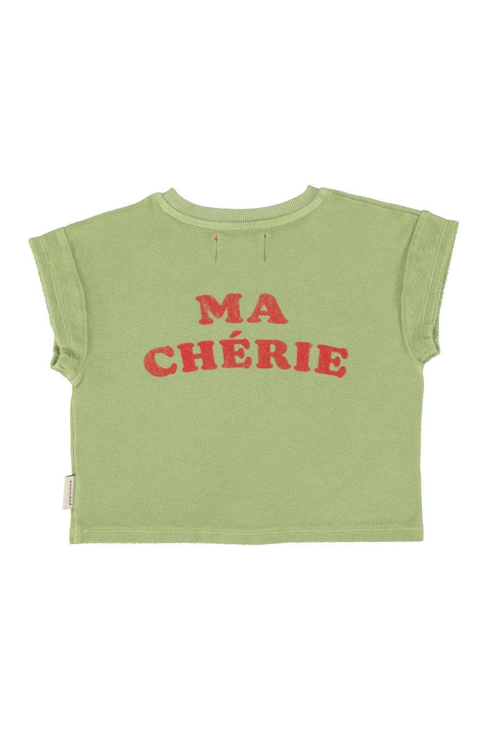 Piupiuchick T-shirt light olive w/ cherry
