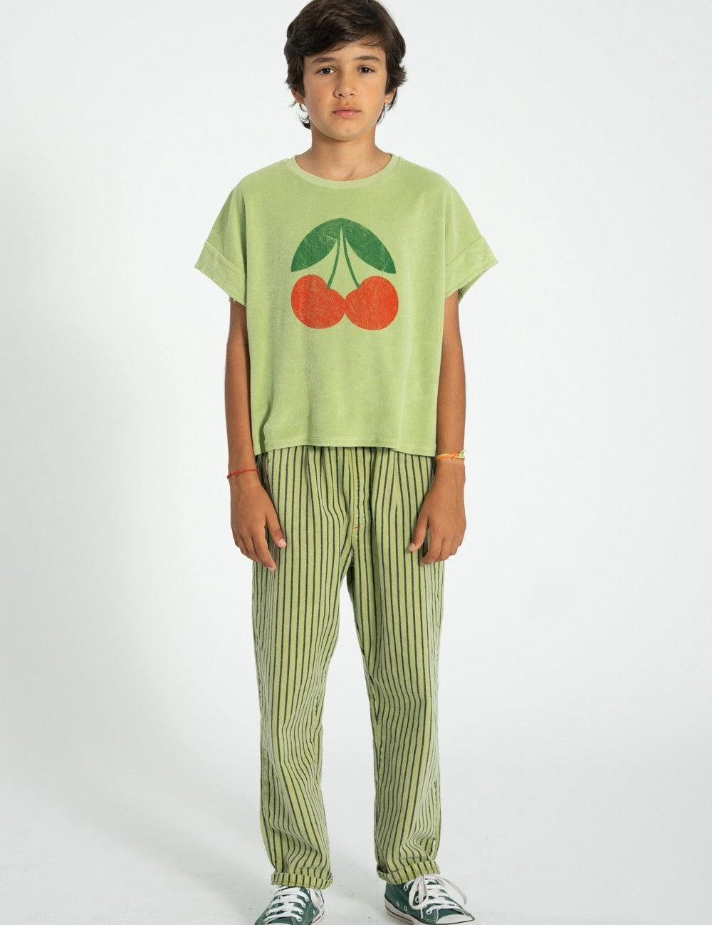 Piupiuchick T-shirt light olive w/ cherry