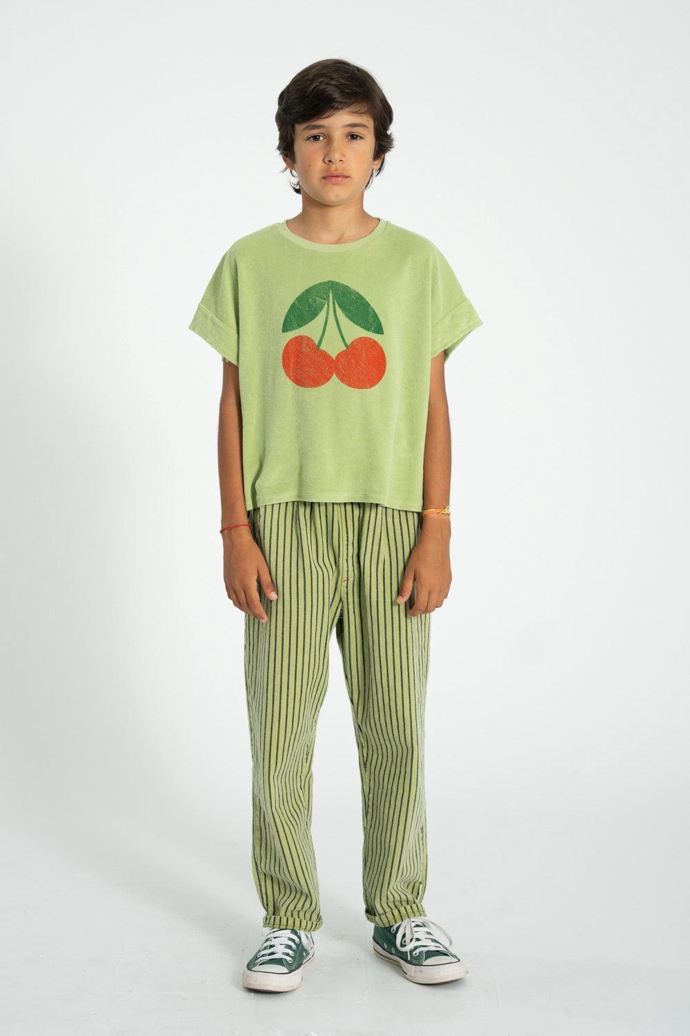 Piupiuchick T-shirt light olive w/ cherry