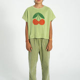Piupiuchick T-shirt light olive w/ cherry