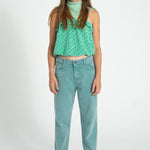 Piupiuchick Top green w/ black hearts