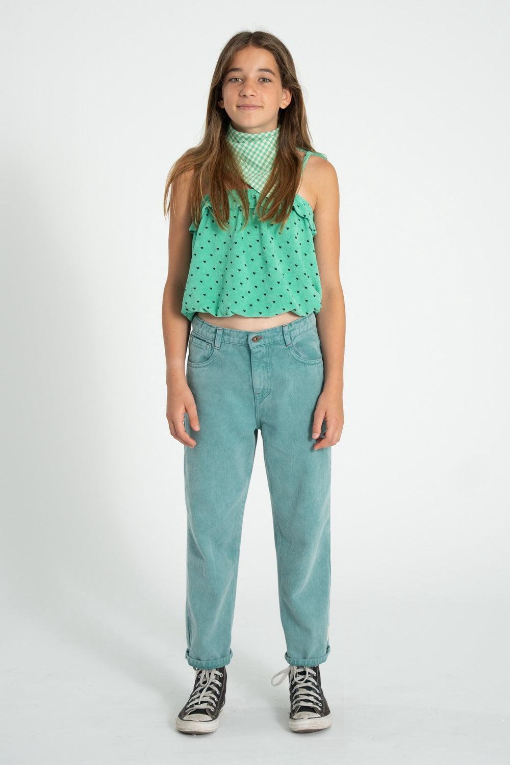 Piupiuchick Top green w/ black hearts