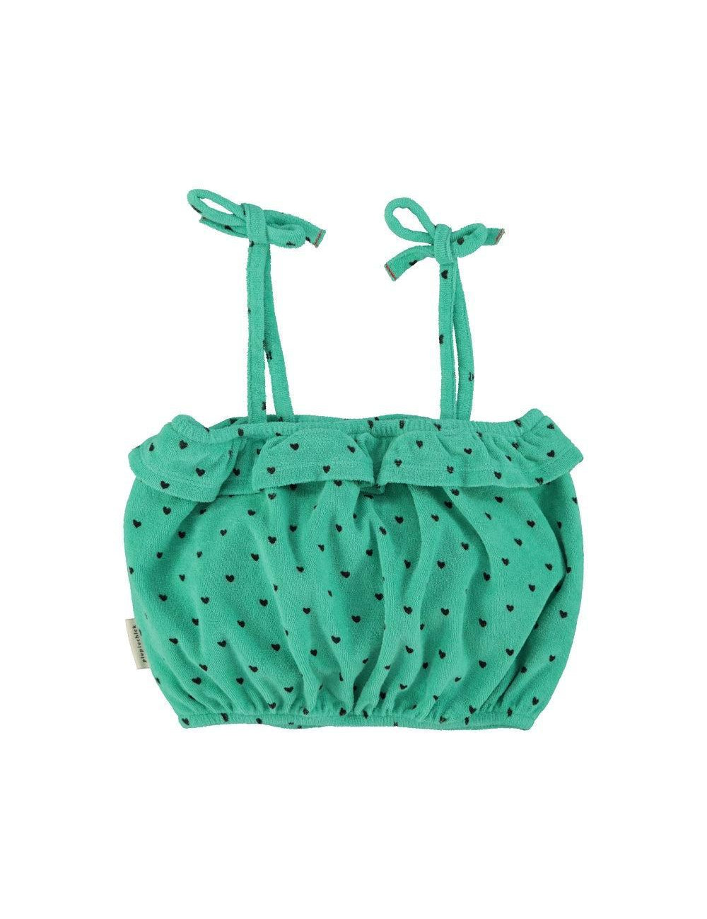 Piupiuchick Top green w/ black hearts