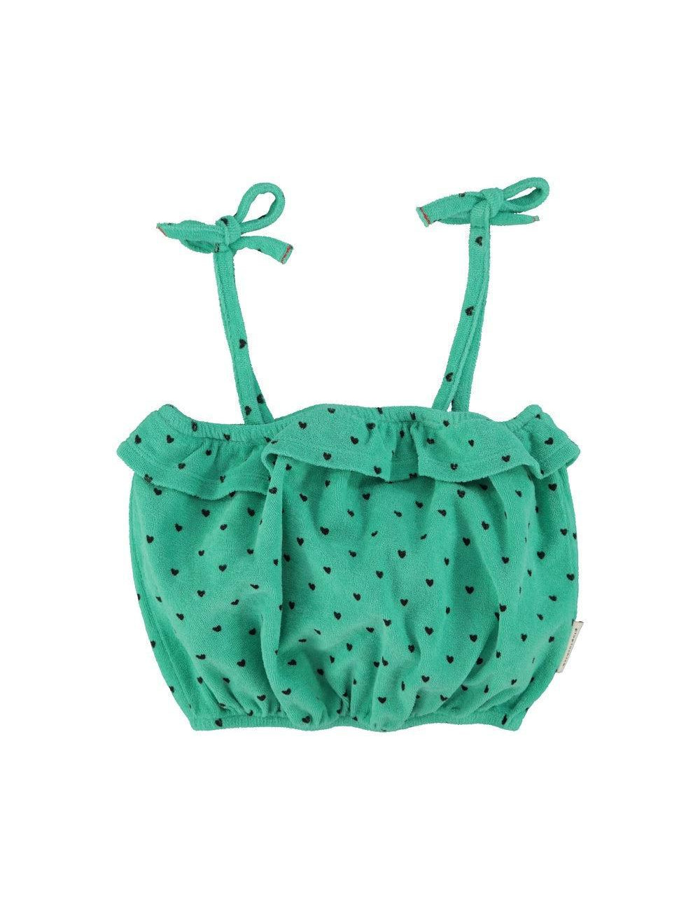 Piupiuchick Top green w/ black hearts
