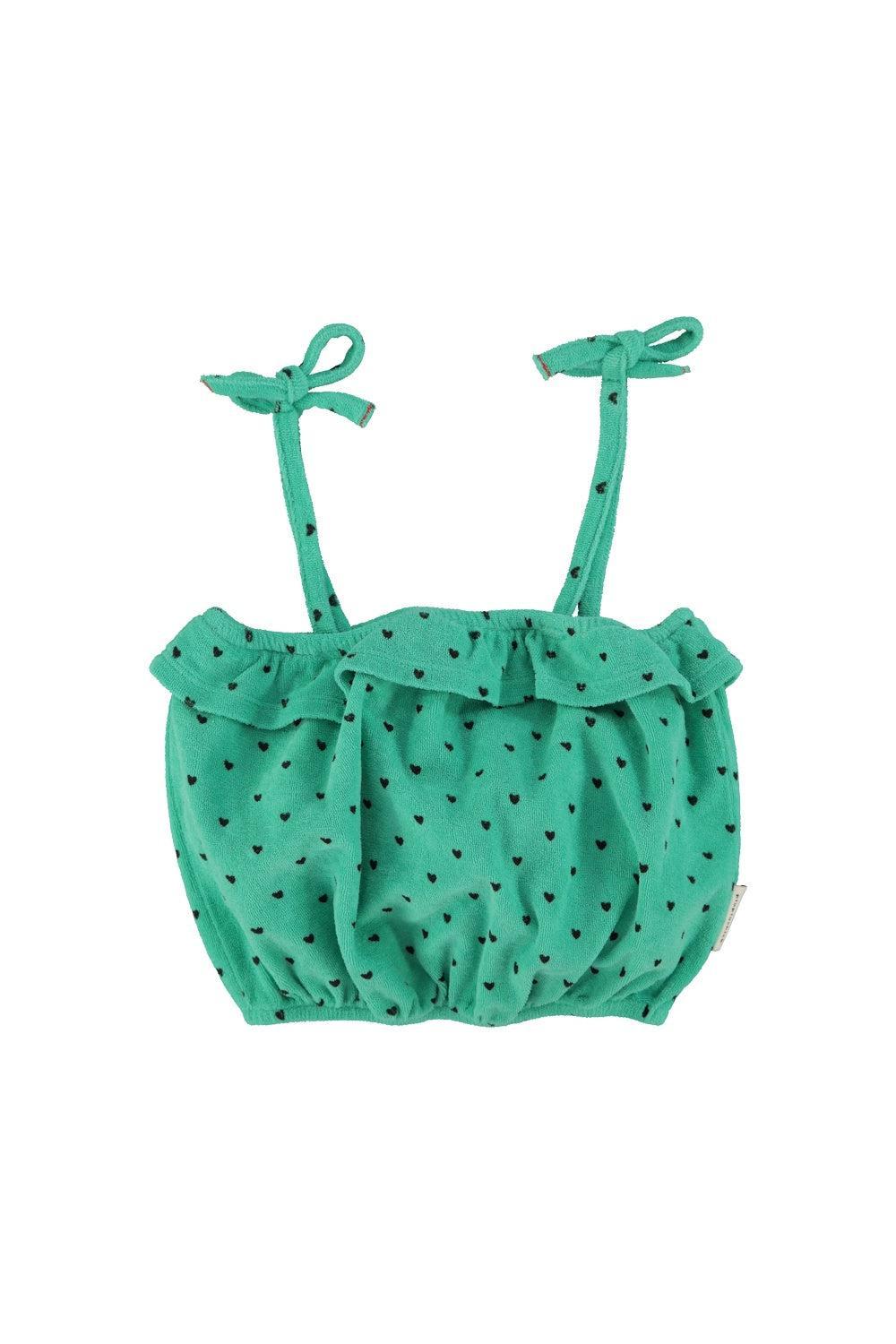 Piupiuchick Top green w/ black hearts