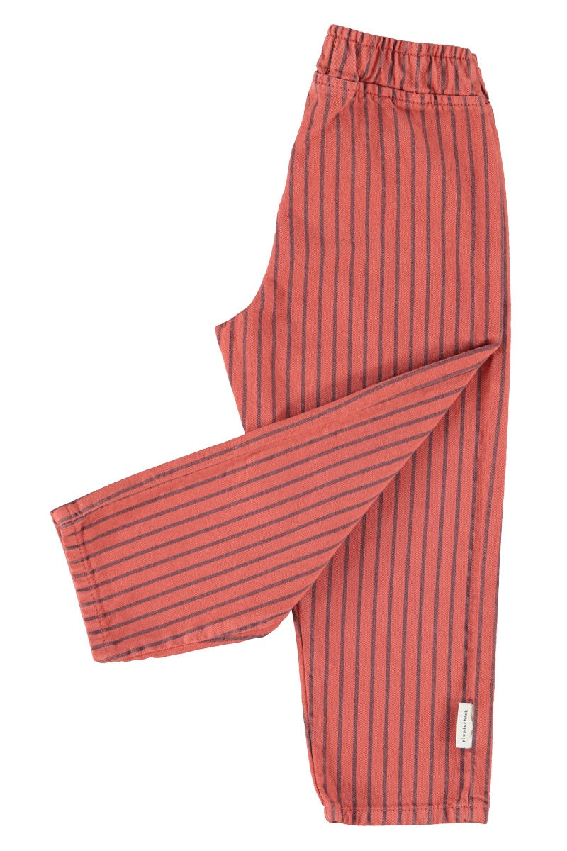 Piupiuchick | Trousers bordeaux w/ black stripes