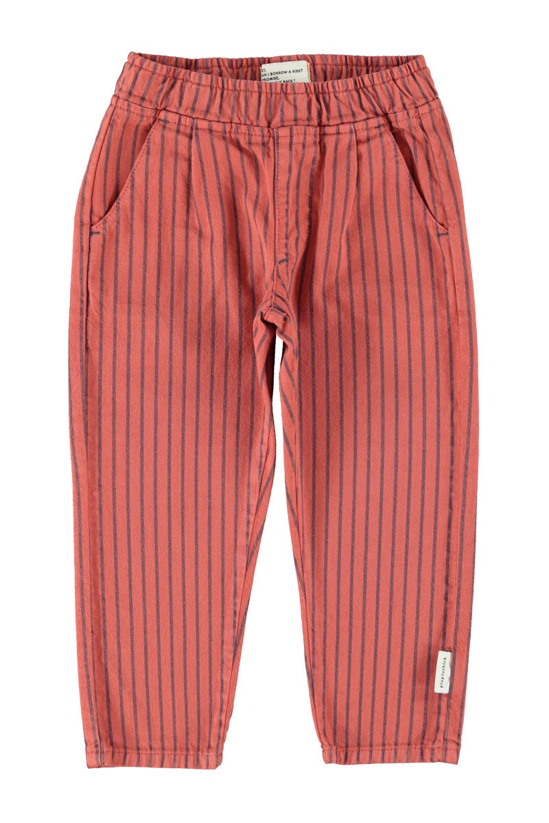 Piupiuchick | Trousers bordeaux w/ black stripes