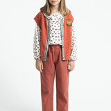 Piupiuchick | Trousers bordeaux w/ black stripes