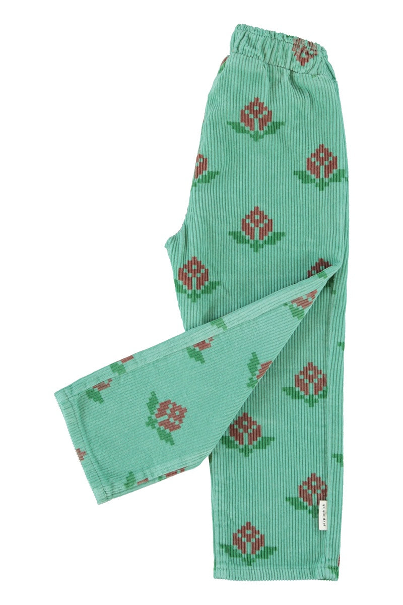 Piupiuchick | Trousers green w/ big flowers
