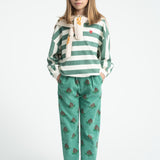 Piupiuchick | Trousers green w/ big flowers