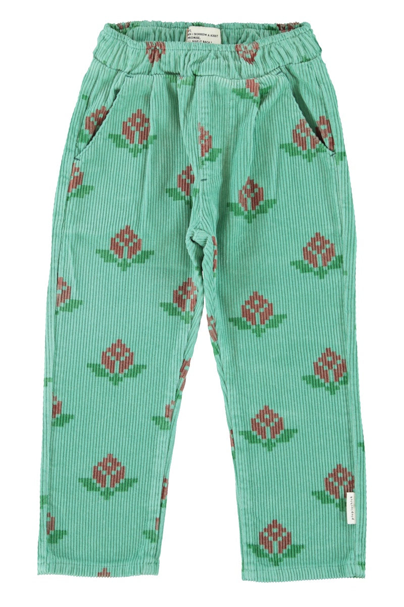 Piupiuchick | Trousers green w/ big flowers